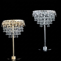 Centre de table moderne pour mariage, fournitures de fête, support à fleurs en verre transparent et métal doré/argenté, centres de table de mariage
