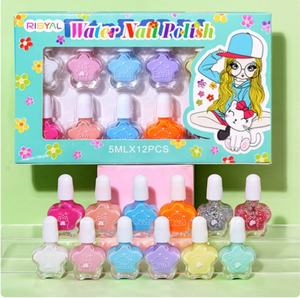 Juego <span class=keywords><strong>de</strong></span> esmalte <span class=keywords><strong>de</strong></span> <span class=keywords><strong>uñas</strong></span> <span class=keywords><strong>de</strong></span> 12 colores al por mayor, nuevo diseño <span class=keywords><strong>de</strong></span> dibujos animados, secado rápido, no tóxico, <span class=keywords><strong>de</strong></span> larga duración, pelado, flor <span class=keywords><strong>de</strong></span> <span class=keywords><strong>uñas</strong></span> a base <span class=keywords><strong>de</strong></span> agua - Product Image 1