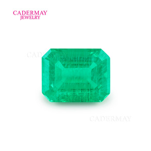 Cadermay Natural Emerald Rectangular Faceted Loose Stone Creamy Green Color For Jewelry Making - Product Image 4