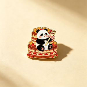 Pins de Esmalte Personalizados com Impressão UV de Panda, Banhados a Ouro, Tema de Aniversário Fofo, Broches de Metal, Acessório de Moda Charmoso, Em Estoque - Product Image 4