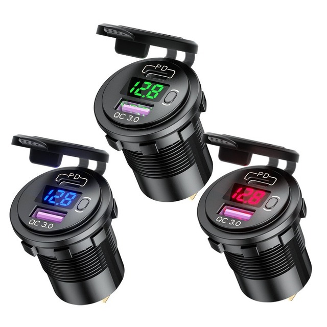 Smart 12V Car Charger Voltmeter Display Universal Qc3.0 Car USB Adapter 30A Output for Adaptor Charger Vehicle