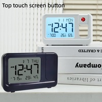 Moderner 180° Drehbarer Elektronischer LCD-Projektions-Wecker Digitale Temperatur- und Feuchtigkeitsanzeige Leuchtende Nordische Tischuhr