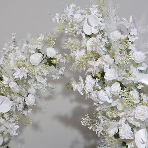 Arche <span class=keywords><strong>de</strong></span> mariage <span class=keywords><strong>de</strong></span> luxe en fleurs artificielles blanches, composition florale en roses <span class=keywords><strong>de</strong></span> <span class=keywords><strong>soie</strong></span> et hortensias pour toile <span class=keywords><strong>de</strong></span> fond <span class=keywords><strong>de</strong></span> mariage et décoration <span class=keywords><strong>de</strong></span> fête - Product Image 5