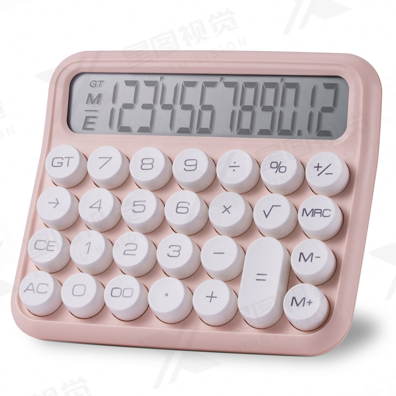 12 digits round button electronic calculator for business calculator with fashion mechanical colorful key AAA battery