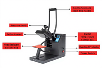 Nouvelle presse à transfert thermique manuelle professionnelle pour étiquettes, 15*15cm, impression par sublimation de logos et étiquettes multicolores pour vêtements, AIBA