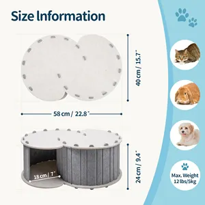Desain baru bulu tempat tidur kucing abu-abu kandang kucing tempat tidur hewan peliharaan lucu kucing rumah garuk