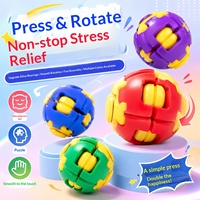 Soepel draaiende drukverlagende plastic knijpbal puzzel speelgoed stressverlichting hersenen stimulerende elastische gyro hands-on plezier