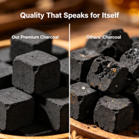 Charbon de coco personnalisé en briquettes haute densité, sans fumée, pour chicha et narguilé