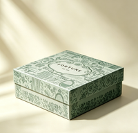 Boîte cadeau rigide de luxe à imprimé floral vintage avec fermeture magnétique, en matériaux recyclés, couvercle et base en papier, pour foulard et anniversaire