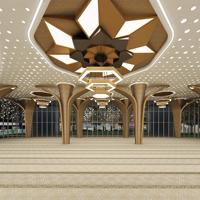 Lustre polygonal LED à double couche pour décor d'éclairage intérieur de mosquée, lampe suspendue hexagonale de nouveau restaurant d'hôtel à la mode