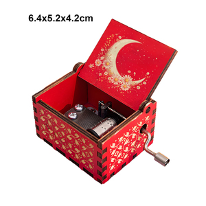 EffiPrint You Are My <strong>Sunshine</strong> Red Wooden Music Box Custom Hand-cranked Baby Kids Musical <strong>Gift</strong> with UV Printed Photo Eco-Friendly - Product Image 3