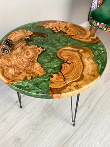 <span class=keywords><strong>Tavolino</strong></span> da Caffè Rotondo in <span class=keywords><strong>Resina</strong></span> e Legno d'Ulivo, <span class=keywords><strong>Tavolino</strong></span> Laterale con Bordo Naturale, <span class=keywords><strong>Tavolino</strong></span> in Legno e <span class=keywords><strong>Resina</strong></span> Epossidica - Product Image 5
