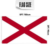 Drapeau d'Alabama 3x5 pieds pour extérieur, avec croix de Saint-Antoine rouge, en polyester, pour jardin et décoration