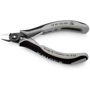 KNIPEX 79 42 125 ESD Coupe-câbles diagonaux de précision pour électronique ESD avec poignées multi-composants bruniées 125 mm - Product Image 2