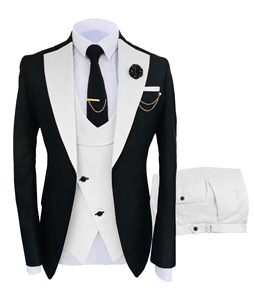 <span class=keywords><strong>Trajes</strong></span> de Boda <span class=keywords><strong>para</strong></span> Hombre Más Vendidos, Conjunto de 3 Piezas, Traje de Negocios con Cuentas y Cierre de un Botón - Product Image 3