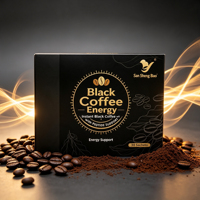 Mélange de café adaptogène naturel Ginseng Baies de Goji noires Café Huang Jin Poudre instantanée Soulagement du stress Amélioration de la vitalité