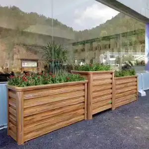 Retângulo ao ar livre de metal plantador jardim elevado para jardinagem de legumes flor