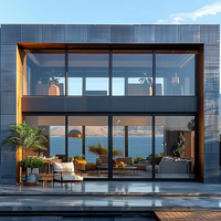 Fenêtre panoramique NFRC, grande vue, du sol au plafond, cadre en aluminium, fenêtres fixes en verre