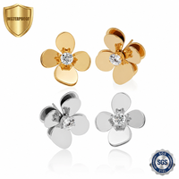 Boucles d'oreilles en acier inoxydable plaqué or 18 carats, accessoire de mode pour usage quotidien, gravure personnalisable, vente en gros B2B