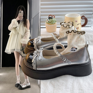 Scarpe Mary Jane da Donna con Suola Spessa Argento Retrò Nuove 2026, Stile Francese, con Tomaia Bassa, Ideali per Abbinare con Gonne - Product Image 5