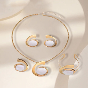 Trending Products 2025 4 1 Wo'momen Fashion Hypoallergenic Stainless Steel Jewelry <b>Sets</b> Made in China Wholesale - Product Image 4