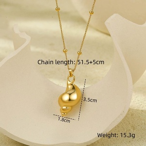 สร้อยคอจี้รูปเปลือกหอยสแตนเลสสตีล ดีไซน์โดดเด่นสำหรับฤดูร้อนจาก ZYO Custom Jewelry สไตล์มหาสมุทรสุดอินเทรนด์ เหมาะสำหรับวันหยุดและแฟชั่น - Product Image 6