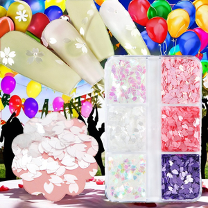 Lentejuelas para Decoración <span class=keywords><strong>de</strong></span> <span class=keywords><strong>Uñas</strong></span> con Diseño <span class=keywords><strong>de</strong></span> Flores <span class=keywords><strong>de</strong></span> <span class=keywords><strong>Cerezo</strong></span>, Estilo Lindo, Brillo Blanco y Rosa, Decoraciones Brillantes, Diseño <span class=keywords><strong>de</strong></span> Flores 3D para <span class=keywords><strong>Uñas</strong></span> - Product Image 2