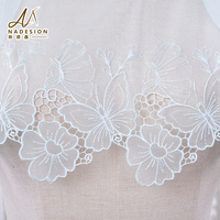 Accessoires de vêtement d'appliques de couture Diy Net Lace Boder Sequins Butterfly Embroidery Lace Trim