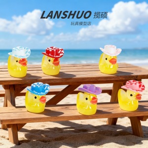 Miniature 3D <b>Duck</b> Ornaments With Colorful Hats Plastic Resin DIY Jewelry Accessories Glow In Dark Pet Decorations - Product Image 5