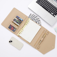 Wenshun Top A7 cuir matelassé reliure portefeuille Logo personnalisé anneau planificateur organisateur école bureau papeterie mouche feuille cadeau