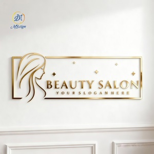 Insegna in Acrilico con Lettere 3D Dorate per Salone di Bellezza, Decorazione Murale, Logo per Ufficio e Reception - Product Image 3