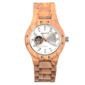 Montre mécanique élégante pour hommes avec boîtier en bois résistant à l'eau 3ATM et cadeau de bande - Product Image 2