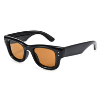 Kacamata Hitam Trendy Retro Chunky Square Cat Eye Bingkai Tebal UV400 untuk Mengemudi di Luar Ruangan, Fashion Eyewear, Logo Custom Grosir