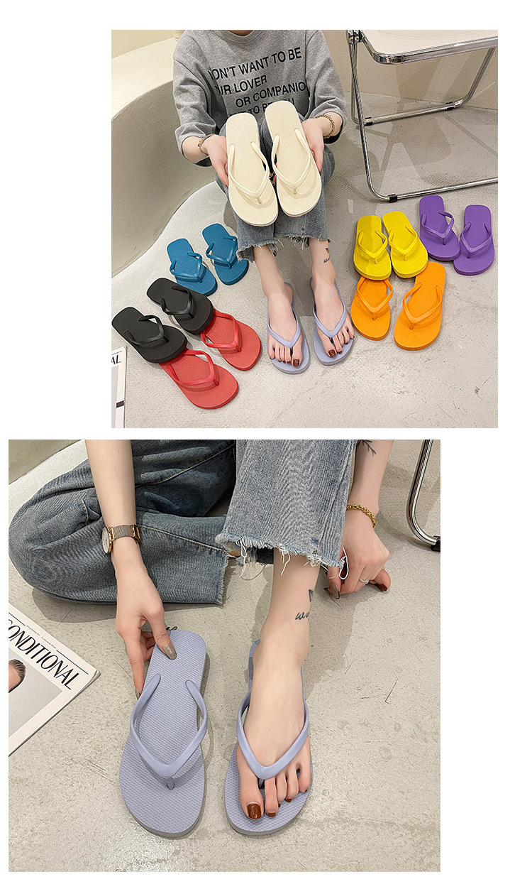 PVC Flip-flops Women Summer Outdoor Indoor Slippers Sandals Non-slip Beach Shoes