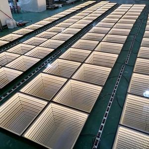 Plancher de danse LED magnétique, lumière 3D miroir, indice de protection IP54, DC24V, verre trempé, éclairage numérique pour mariage, fête, aire de jeux intérieure - Product Image 3