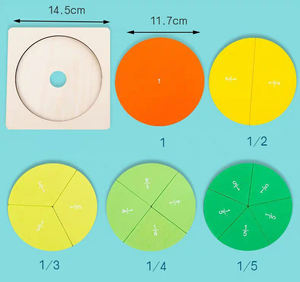 Rompecabezas de forma geométrica de madera, juguete de Educación Temprana, combinación igual de <span class=keywords><strong>fracciones</strong></span> para niños, rompecabezas para bebés, caja de funciones de aprendizaje, embalaje - Product Image 2