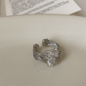 Vente en gros Personnalité Design Zircon Design Ouverture Bague Vintage Ne Se Décolore Pas Bijoux de Mode pour Homme Femme Cadeau - Product Image 3