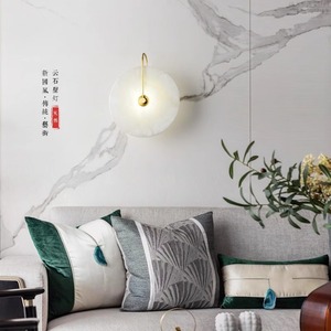 โคมไฟติดผนังหินอ่อนทรงกลม แหล่งกำเนิดแสง LED 220V สำหรับห้องนั่งเล่น ห้องนอน ห้องโถง - Product Image 3