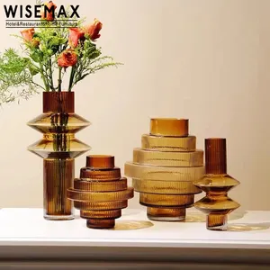 WISEMAX мебель современный скандинавский простой Ресторан домашний декор желто-желто стеклянный цветок Настольный ваза для декора гостиной