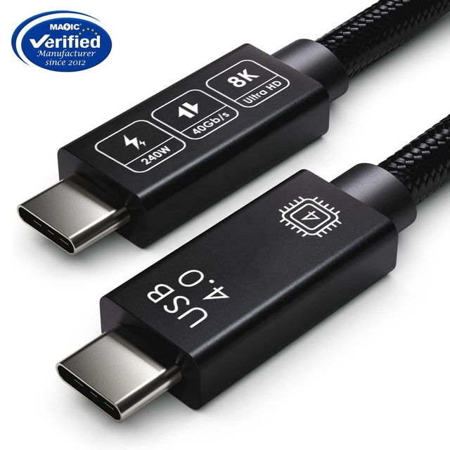 Thunder 4 USB4 240W 40Gbps 8k 60hz USB-C 4.0 Type C to Type C Fast Charging USB 4 Cable Compatible with Thunderbolt 4 Cable