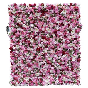 Customized Flower Wall Panel Backdrop 3D Silk Multicolor Rose Floral Wall <b>Artificial</b> Flower Wall for Wedding Party Decor - Product Image 2