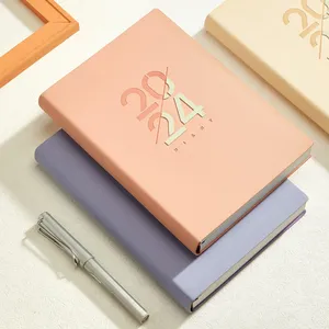 Hot sale school business A5A6 diary journal 2024 pu leather notebook high quality for notebooks