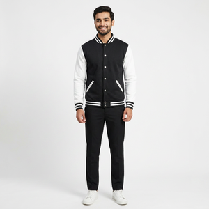 Veste universitaire pour hommes, veste de baseball de style universitaire d'hiver, veste bomber décontractée personnalisée OEM pour garçons, streetwear - Product Image 1