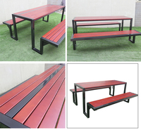 Meilleur prix pour des meubles de jardin d'extérieur, table de pique-nique en bois pour restaurant, table et chaises en métal d'extérieur avec dossier