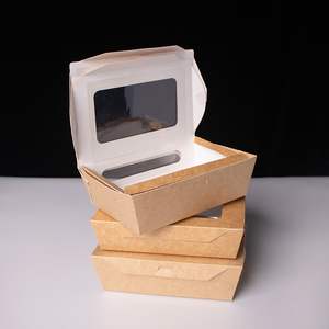 Boîte à sushi en carton kraft avec fenêtre transparente, conteneur rectangulaire jetable pour <span class=keywords><strong>livraison</strong></span> <span class=keywords><strong>de</strong></span> sushis, boîte alimentaire personnalisable avec logo OEM en gros - Product Image 1