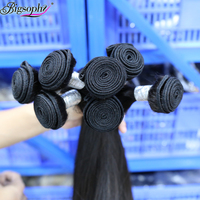 Lots de cheveux humains vierges péruviens naturels noirs lisses, cuticules alignées, qualité 12A, lots lisses