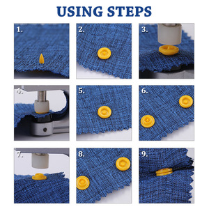 Qiao 1000PCS T5 tee-nút phù hợp với khóa nút nhựa cài đặt Kìm công cụ nhựa Snaps nút cho DIY may mặc - Product Image 4