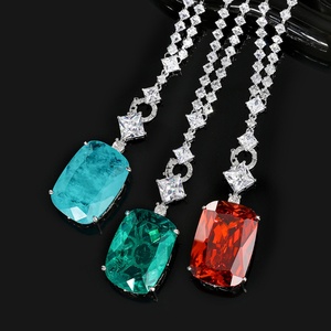 Wholesale Polished Eco-friendly <b>Copper</b> Hypoallergenic Jewelry Simulation Multi Color Gemstone Necklace for Women Banquet & Gift - Product Image 2