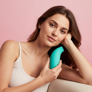 Masseur double en silicone en gros, 10 modes de succion + 10 modes de vibration, étanche IPX5, mini sextoys pour jeux de couple - Product Image 1