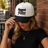 Casquette de baseball sportive 5 panneaux personnalisée avec broderie 3D en relief religieuse, en coton doux bicolore, style Dad Hat, pour événements religieux et cadeaux de groupe
